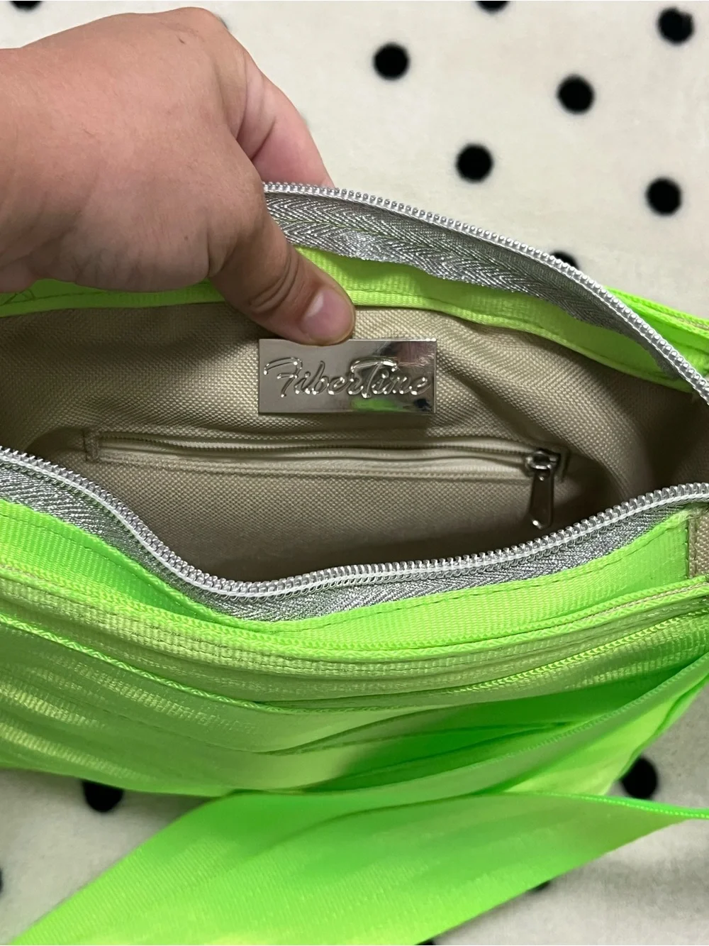 Neon Green Seat Belt Crossbody Bag by FiberTime